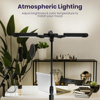 Neatfi (New Model) 3,000 Lumens LED Desk Lamp, Dimmable, 360 SMD LEDs, 30W, CRI 95, Adjustable Light Modes, Task Lamps for Home Office, Study Lamp, Desk Light Bar (CCT with Clamp, Black, 44 Inches)