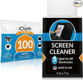 iCloth Large Screen Cleaning Wipes for Electronics, Lint-Free and Streak-Free, Fast-Drying, Removes Dust, Fingerprints, and Smudges (100 Wipes)