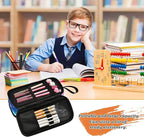 BOENLE Custom Wolf Howling Moon Lightning Pencil Case Box Boys Girls Personalized Name Large Pencil Pouch Stationery Pen Bag Organizer for Kids Adults School Office