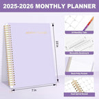 SUNEE 2026-2027 Planner - 24 Months (Jan 2026 - Dec 2027) - 7"x10" Monthly Spreads & Yearly Planner, Purple