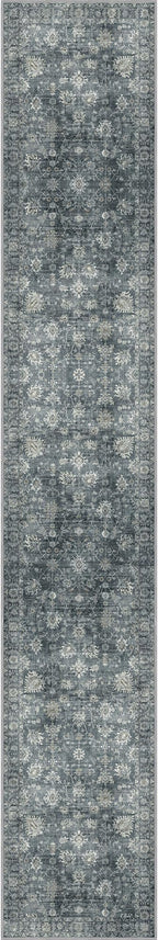 GENIMO Runner Rug 2x12 Non Slip Machine Washable Vintage Hallway Runner Rug, Low Pile Lightweight Rugs for Entryway, Hallway, Kitchen and Corridor, Ashen Taupe