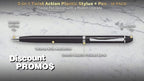 DISCOUNT PROMOS Twist Action Plastic Stylus Pens, Set of 10, Bulk Pack - Pens for Work, Cool Pens for Writing, Black Ink - Black