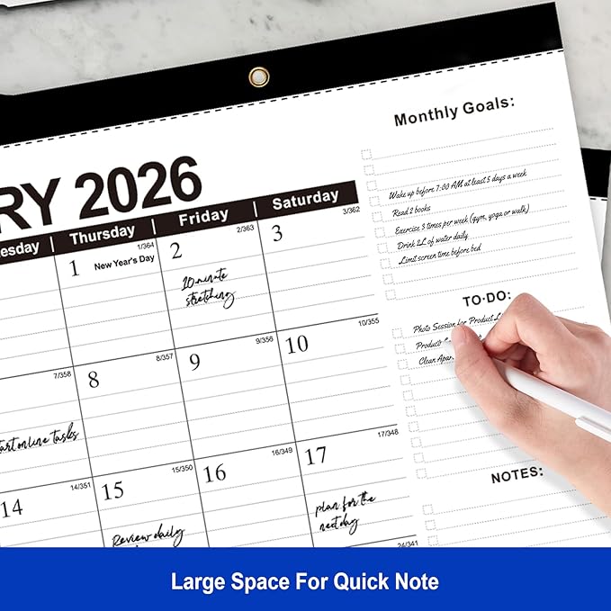 COMIX 2026 Large Desk Calendar -12 Months 22" x 17" Wall Calendar from Jan 2026 to Dec 2026, Large Monthly Planner with Holiday for Home, School, or Office Organization