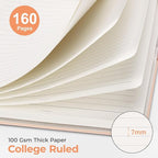 AHGXG Spiral Journal Notebook, 160 Lined Pages, A5 Medium Size (5.7'' x 8.3''), for Men & Women, Journaling, Writing, Work & Office, Hardcover, 100 GSM Thick Paper (Pink)