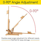 MEEDEN Tabletop Easel for Painting H-Frame, Adjustable Painting & Display Table Top Easel Stand, Hold Canvas up to 16", Sturdy Beech Wood Table Art Easel for Adults, Kids, Beginners