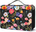 Vomgomfom Colored Pencil Case - 252 Slot Pencil Holder with Zipper Closure, Twill Fabric Large Capacity Case for Watercolor Pens or Markers, Organizer for Artists (Black Flower)