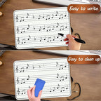 10 Pack Double Sided Music Staff Whiteboard -9''x12'' Keyboard Whiteboard Portable Durable Mini Dry Erase Board for Students Teachers Music Classroom Supplies Music Teacher Gifts