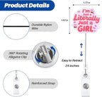 I’m Literally Just a Girl Funny Badge Reel | Cute Bow Retractable ID Card Badge Holder | Work Badge Clip for RN LPN CNA MA ER Night Shift Nurse Nursing Student Doctor | Nurse Gifts | Alligator Clip