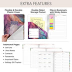 Essential PRO 2026 Daily, Weekly & Monthly Planner, 8.5"x11": 14 Months (Nov 2025 - Dec 2026) Monthly Tabs,Daily Tracking,Notes Pages,Storage Pocket,Bookmark w Sticky Notes (Pastel Peacock)