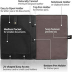 Jack&Chris Leather Portfolio, A4 Document Folder Legal Pad Padfolio, Professional Writing Letter Notepad Clipboard Sleeve Organizer, Resume Folio Binder for Men&Women,Black