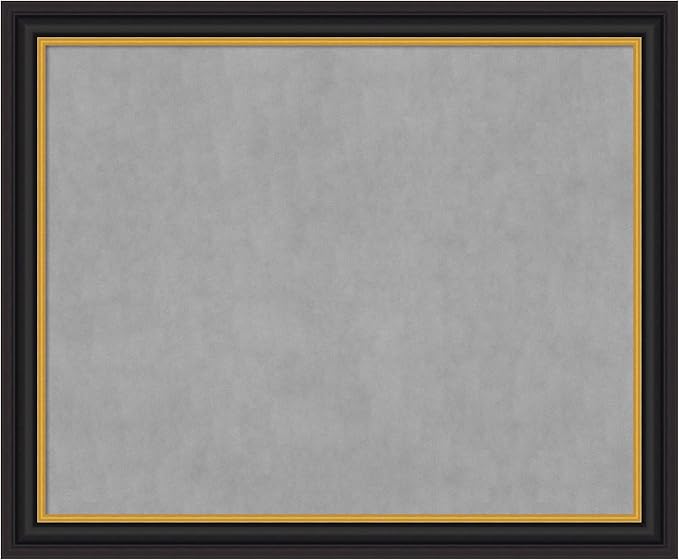 Amanti Art Black Framed Magnetic Board 38x46 X-Large Vision Board for use with Magnets, 100% Metal Sheet to Display Items as Office Decor or for Home Organization in mudroom, Kitchen or Kids Room