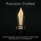Wordsworth & Black Majesti Fountain Pen-(Green), Luxury Case, 24K Gold Finish; 18K Gilded Medium Nib- Ink Cartridges, Refillable Ink Converter-Calligraphy Pen-Best Business Gift Set for Men & Women