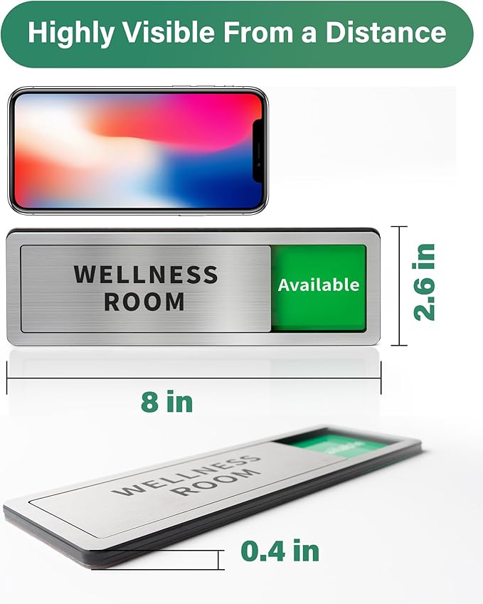 Mother's Room Door Signs, Do Not Disturb,Breastfeeding Door Sign, In Use/Available Slider Sign for Lactation Room, Privacy Vacant Occupied Nursing Signs，Brushed Silver