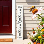 Farmhouse Wooden Welcome Sign Stand for Front Door, 47" Large Home Sweet Home Welcome Sign for front porch, Rustic Vertical Tall Xmas Gift Porch Leaner Decor for Outdoor Patio Garden
