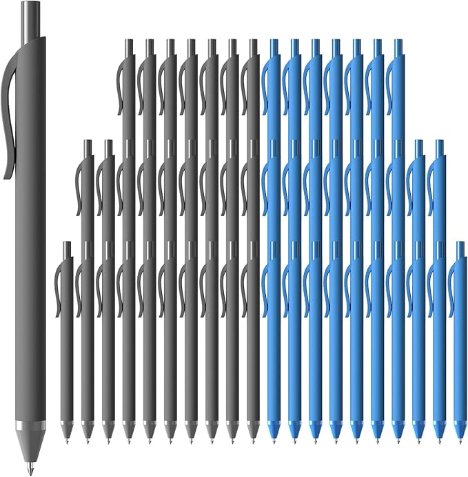 JIMMIDDA Pens Bulk, 52 Pack Ballpoint Black & Blue Ink, 1.0MM Medium Point Bluk Retractable for Smooth Writing, Quick Drying No Bleed Journaling for Office School Supplies Home Work