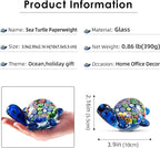 EUSTUMA Hand Blown Glass Sea Turtle Figurines Paperweight,Sea Animal Ornament for Home Decor,Sea Animals Collection for Birthday Gift,Glass Tortoise Sculpture