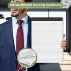 White Legal Pads 8.5 x 11 Narrow Ruled, 24 Pack Notepads College Ruled Pads of Paper With Sturdy Back 37 Lines 70 GSM Paper, Writing Note Pads 30 Sheets Per Writing Pad for Taking Notes, Reminders