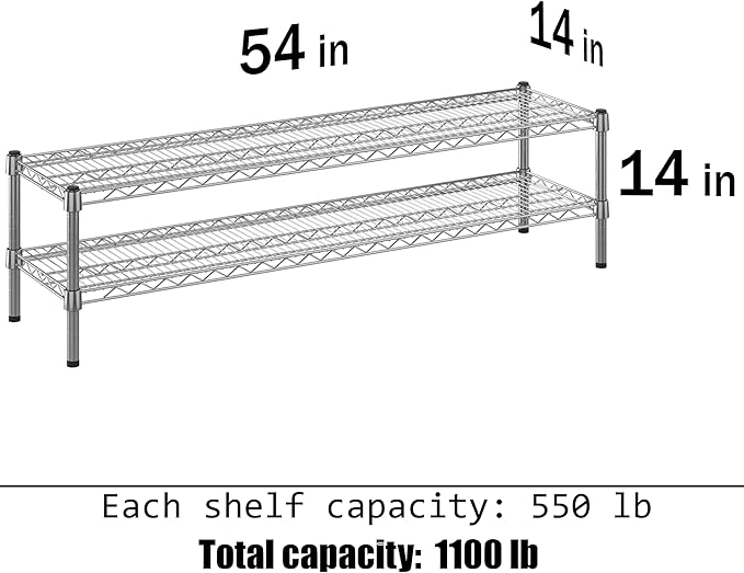 Regal Altair 14" Deep x 54" Wide x 14" Height Wire Shelving Kit | 2-Tier | NSF Commercial Storage Rack Unit
