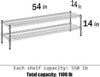 Regal Altair 14" Deep x 54" Wide x 14" Height Wire Shelving Kit | 2-Tier | NSF Commercial Storage Rack Unit