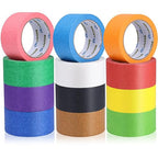 Oleitodh 12 Rolls Colored Masking Tape Painters Tape 2 Inch x 360 Yards, Rainbow Colors Bulk Colorful Paper Marking Tape for Arts Crafts Labeling DIY Office Home Supplies