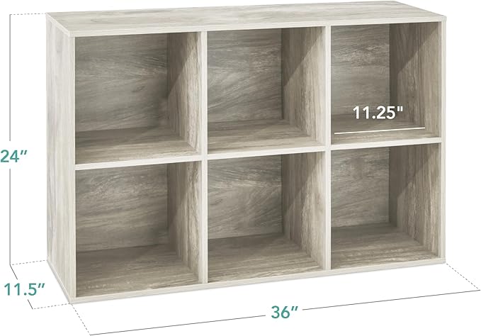 Best Choice Products 6-Cube Storage Organizer, 11in Shelf Opening, Bookcase, Display Shelf, Customizable w/ 3 Removable Back Panels – Whitewash