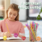 Leinuosen 30 Pcs Scented Pencils Bulk for Kids Inspirational Cute Fun Wood Smelly Pencils with Erasers Fruit Elements for School Classroom Office Students