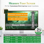 Magnetic Computer Privacy Screen Filter 24 Inch for Frameless Monitor Thin Bezel 16:9 Widescreen, 24in Hanging Removable Anti Glare Blue Light Eye Protection Shield, Anti Spy Protector Panel