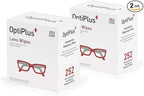 OptiPlus Eyeglass Lens Wipes l Pre-Moistened l Cleaning Wipes for Glasses, Smart Phones, Optical Lens, Goggles, and Watch Screen l Quick-Dry & Scratch-Free | 252 Count (504 Count (Pack of 1))
