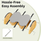 Ergonomic Under Desk Bamboo Footrest, 3-in-1 Reversible Rocking Footrest with Footpads, 4 Adjustable Heights Office Foot Stool, Large Anti-Slip Surface, Improves Posture and Blood Circulation