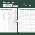 IN-LUXPRO Planner 2026 Daily Weekly and Monthly,8.5"x6.5",12 Months Spiral Bound Calendar Agenda with Self-adhesive Pen Holder,2026 Appointment Book with Vegan Leather Soft Cover,Green
