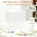 Photo Storage Box 5 x 7 Inches, 18 Inner Extra Large Photo Boxes with Dividers, Clear Acid-Free Photo Storage Containers with Handle, Photo Organizer Craft Keeper for Photo,Craft,Stamp,Sticker,Seed