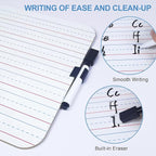 24 Pack Dry Erase Boards, 9"x12" Double Sided Easel Small Whiteboards with Lines for Kids, Students, Education Teacher Classroom, Mini Portable Learning White Boards with 24 Markers, 24 Erasers