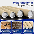 SEEYAURO 4 Pack Poster Mailing Tubes with Caps, Heavy Duty Cardboard Poster Tube, Shipping Tube for Prints, Documents, Crafts & Golf Clubs (4in*48in, 3in*48in)