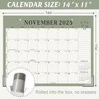 Gannyfer Desk Calendar 2026, Magnetic Calendar for Refrigerator, 18 Monthly Wall/Fridge/Desk Calendar 2026 with Hanging String, Magnetic Stripe, 3 Stickers, 2026 Calendar for Office, Home or School (14" x 11")