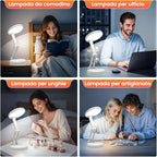 Battery Battery Operated Cordless Rechargeable Lamp - 3600mAh 10 Brightness Wireless LED Desk Table Lamp, Small Mini Portable Battery Powered Light for Home Office, Reading, Nail Light