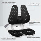 ZZWS Ergonomic Back Support, Foldable Chair Back Support with Adjustable Inflatable Lumbar Cushion Ideal for Students Office Workers Nursing Mothers Long Sitting Outdoor Fishing Floor