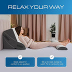 Kolbs 4pcs Orthopedic Bed Wedge Pillow Set for After Surgery, Sleep Apnea Pillow | Stylish Plush Velvet Cover | Deluxe Cushion Set for Sleeping and Acid Reflux, Sleep Apnea Devices (4 Piece Wedge Set)