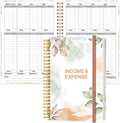 Heveboik Income & Expense Log Book - A5 Income and Expense Tracker for Small Business, Accounting Bookkeeping Tracking for Woman and Man, 5.8" x 8.3", Rose Leaf