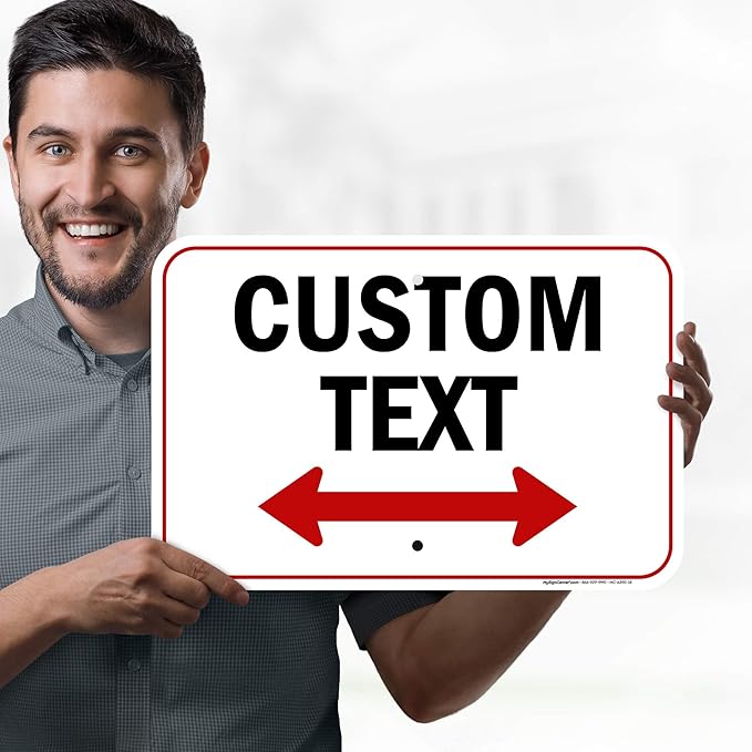 Custom Arrow,Custom Directional Sign, Two Way Arrow,12x18 Inches, Rust Free .063 Aluminum, Fade Resistant, Made in USA by My Sign Center