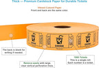 Tacticai 1000 Raffle Tickets, Drink, Orange (1 of 8 Colors), Single Roll for Events, Entry, Class Reward, Fundraiser & Prizes