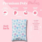 Pretty Package Store 6x9 Designer Poly Mailer 100 Pack Heavy Duty Waterproof Self Seal Shipping Bags for Small Business Large Mailing Envelopes Bulk Tear Resistant Packaging Pretty Pups Puppy Dogs