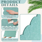 Mooliwe Scalloped Felt Bulletin Board 24 x 18 Inches Foldable Sage Green Pin Cork Board Alternative for Wall, 2' x 1.5' Trifold Picture Vision Self Adhesive Bulletin Decorative
