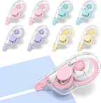 Four Candies White Correction Tape, 39.4 Feet, 8 Pack Easy to Use Applicator for Instant Corrections, Tear-Resistant, Smooth & Quick-Drying Tape for Office & School Supplies