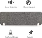 MYOYAY 40''x12'' Privacy Panel Clamp-on Acoustic Desk Divider Freestanding Sound Absorbing Cubicle Desk Divider Removable Acoustic Partitions with 2 Clips for Offices, Braries, Classrooms, Library