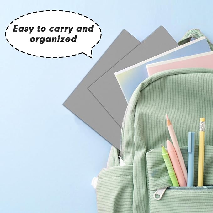 Two Pocket Folders, RAZCC 50 Pack 2 Pocket Folders Fit Letter Size Paper, Paper Folders with Pockets for School Office Business Home (Grey)