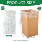 Nosiny 20 Pcs 50 Gallon Disposable and Reusable Corrugated Cardboard Trash Cans for Events, Recycling Bins Bulk with Trash Bags, Cardboard Garbage Boxes for Parties, 18 x 18 x 36" (Kraft)