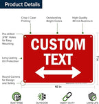 Custom Arrow,Custom Directional Sign, Two way Arrow,7x10 Inches, Rust Free .040 Aluminum, Fade Resistant, Made in USA by My Sign Center