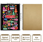 MAXCURY Blank Sheet Music Composition Manuscript Staff Paper Art Music Notebook Black 100 Pages 26x19cm (Factory)