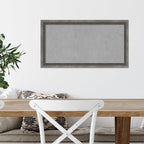 Amanti Art Grey Framed Magnetic Board 14x26 Small Vision Board for use with Magnets, 100% Metal Sheet to Display Items as Office Decor or for Home Organization in mudroom, Kitchen or Kids Room