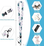 Peacock Lanyards for ID Badges, Badge Holder with Lanyard Detachable, Badge Reel Retractable Keychain Clip, Vertical Cruise Ship Cards Holder Protector Name Tags, Teacher Nurse Office Women Gifts